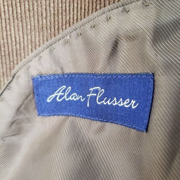 ALAN‎ FLUSSER Brown Corduroy Cotton Blazer Sport Coat Jacket - BESPOKE 44L - Picture 8 of 12